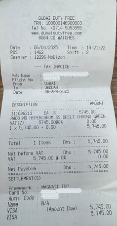 Jeddah, Watches, SAR 5900,  Original Rado Mq Hyperchrome Stainless Steel Bracelet Chrono Green Dial R32259313 44.9mm