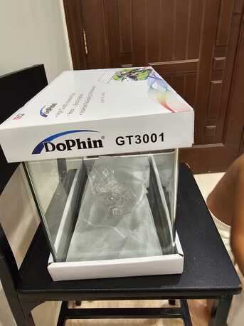 Jeddah, Pet Supplies, SAR 150,  Curved Glass Fish Tank (Aqurium) Free Stones & Small Rond Tank