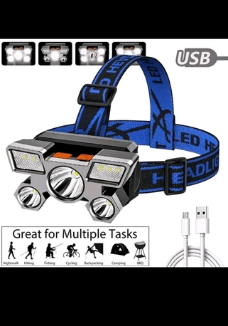 Hofuf, Electrical & Plumbing, SAR 20,  Portable USB Rechargeable Headlight For Outdoor.  4 LED Headlamp