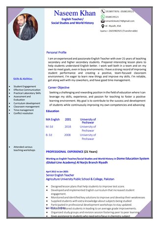 Riyadh, Job Seekers, English Teacher