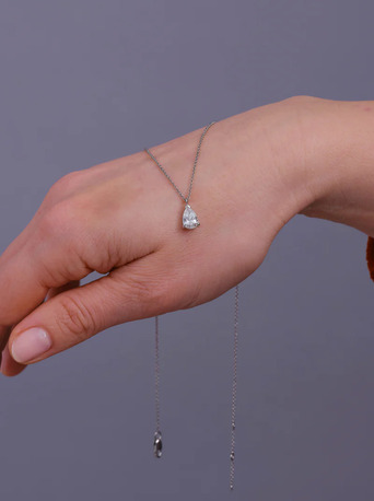 London, Jewelry, GBP 1250,  1ct Diamond Pear Cut Pendant Necklace By Layla Diamonds.