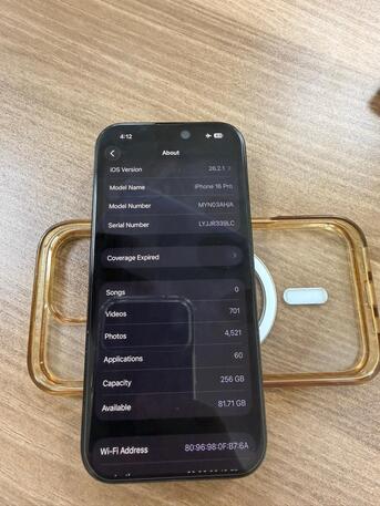 Madinah, Mobile Phones, SAR 3300,  IPhone 16 Pro - 256 GB Titanium Black