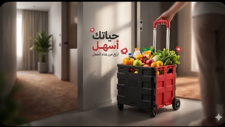 Salmiya, Household Items, KWD 23,  STOP Carrying Heavy Bags! Foldable Cart + FREE Delivery .Arabic: ارتح من عناء الحمل!