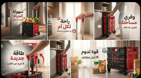 Salmiya, Household Items, KWD 23,  STOP Carrying Heavy Bags! Foldable Cart + FREE Delivery .Arabic: ارتح من عناء الحمل!