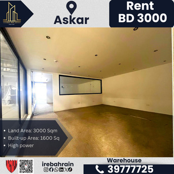Asker, Warehouses, BHD 3000,  1600 Sq. Meter,  Warehouse / Store For Rent &ndash; Askar (Near ALBA)