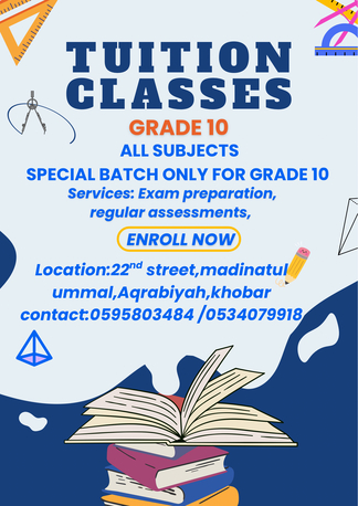 Khobar, Lessons Offered, Tuition Available