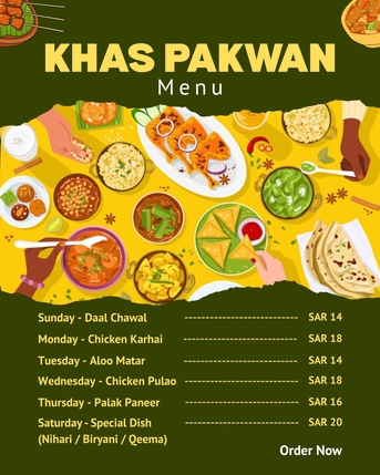 Khobar, Food, SAR 14,  Homemade Food - Weekly Menu - Daily Available