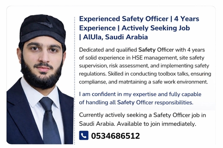 Al Ula, Job Seekers, Safety Officer