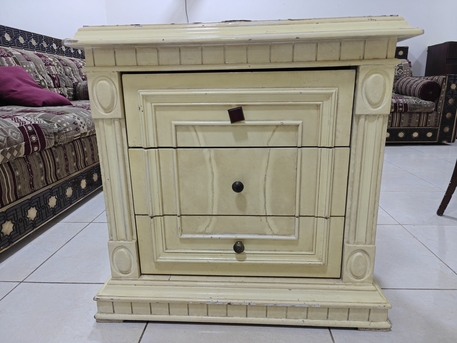 Dammam, Furniture, SAR 200,  Cream Nightstand - 3 Door Vintage