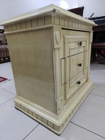 Dammam, Furniture, SAR 200,  Cream Nightstand - 3 Door Vintage