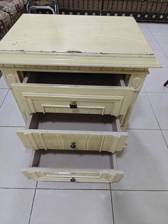 Dammam, Furniture, SAR 200,  Cream Nightstand - 3 Door Vintage