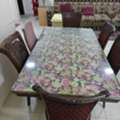 SAR 400,  Vintage Dining Table And 6 Chairs (Fruit Glass Top)