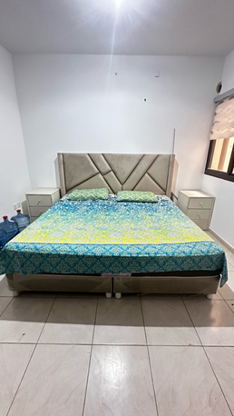 Riyadh, Furniture, SAR 550,  King Size Bed With Side Tables ,2 X Small Cupboards And Mattress For Sale