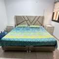 SAR 550,  King Size Bed With Side Tables ,2 X Small Cupboards And Mattress For Sale