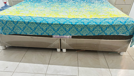 Riyadh, Furniture, SAR 550,  King Size Bed With Side Tables ,2 X Small Cupboards And Mattress For Sale