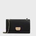 Charles And Keith Everline Braided-Strap Shoulder Bag - Black