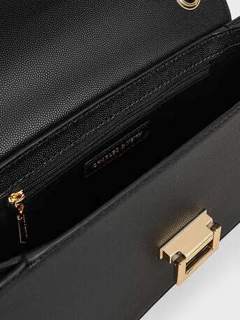 Khobar, Clothing & Accessories, Charles And Keith Everline Braided-Strap Shoulder Bag - Black