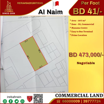 Naim, Commercial Plots, BHD 41,  Prime Investment Opportunity In The Heart Of Manama, Al Naim