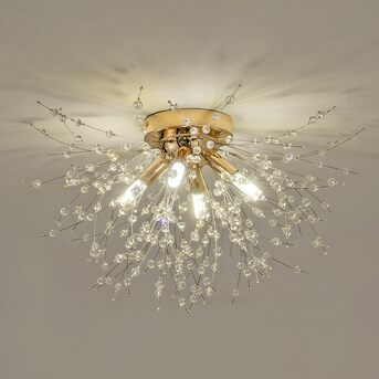 Riyadh, Household Items, SAR 175,  4-Light Gold Sputnik Flush Mount Ceiling Light