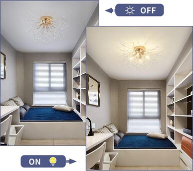 Riyadh, Household Items, SAR 175,  4-Light Gold Sputnik Flush Mount Ceiling Light