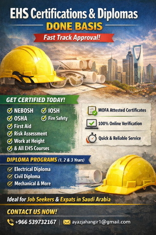 Makkah, Education, EHS & Diploma In Any Filed Available On Done Bases (any Where )