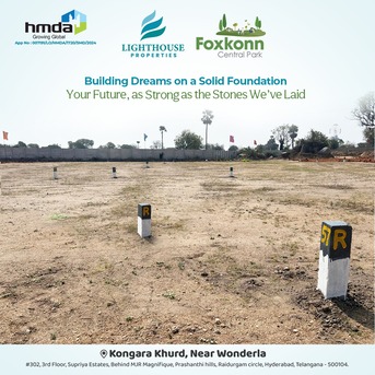 Hyderabad, Residential Plots, INR 35000,  183 Sq. Yard,  Foxkonn Central Park &ndash; Premium Open Plots In Adibatla
