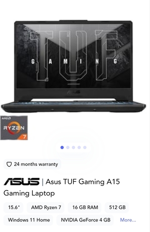 Jubail, Tablet Computers, SAR 2500,  Asus Tuf A15 Laptop