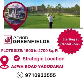 Vadodara, Residential Plots, INR 4750000,  1500 Sq. Feet,  Arvind Greenfields Plots Vadodara &ndash; A Great Choice For Real Estate Investors