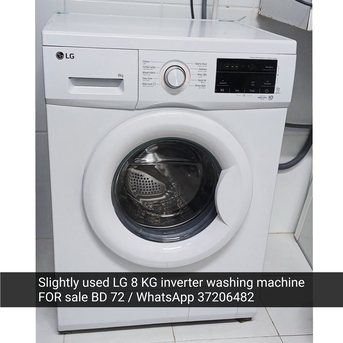 Manama, Appliances, BHD 72,  ✅️Slightly Used LG 8 KG Inverter Washing Machine For Sale In Good Condition With Delivery