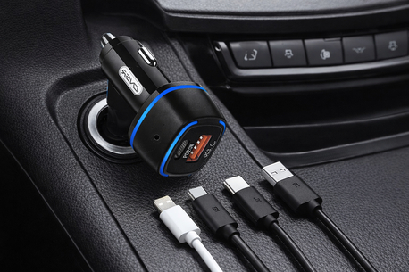 Riyadh, Electronics, SAR 50,  38W Fast Car Charger Family Package &ndash; Dual USB Quick Charger + Type-C, Lightning & Micro U
