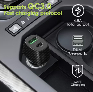 Riyadh, Electronics, SAR 50,  38W Fast Car Charger Family Package &ndash; Dual USB Quick Charger + Type-C, Lightning & Micro U