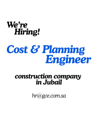 Fanateer, Jobs, Cost & Planning Engineer &ndash; Jubail (On-Site, Full-Time)