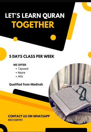 Riyadh, Lessons Offered, QURAN TEACHER WITH REASONABLE FEES