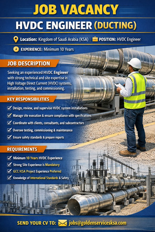 Al Kharj, Jobs, HVDC ENGINEER