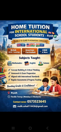 Riyadh, Lessons Offered, Home Tution ,international School