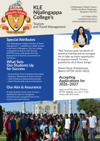 Bangalore, Education, Why Choose KLE TTM | Tourism & Travel Management College In Bangalore