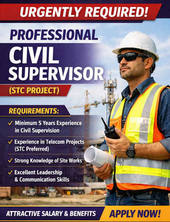 Abha, Jobs, Only For STC Implementation FTTH & FTTM 01- Experienced Civil Supervisor Required