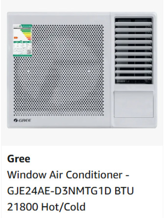Dammam, Air Conditioners, SAR 7000,  GREE - 2 Tons Window ACs 04 Nos. (Under Warranty)