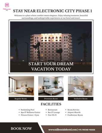 Bangalore, Travel, Stay Near Electronic City Phase 1: Millennials Hotel