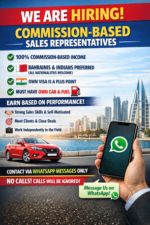 Manama, Jobs, Commission-Based Sales Representative