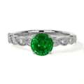 USD 3509,  Shop AAAA Quality 0.70 Cts Emerald Ring With Diamonds At GemsNY
