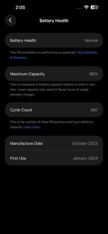 Riyadh, Mobile Phones, SAR 2800,  IPhone 15 Pro Max 256 GB Natural Titanium 89% Battery Health Saudi Purchase