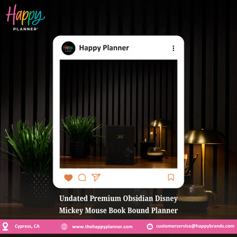 New York, Collectibles, USD 26,  Undated Premium Obsidian Disney Mickey Mouse Book Bound Planner