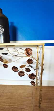 Manama, Furniture, BHD 18,  Stunning Golden Mantle Table With Carved Flowers