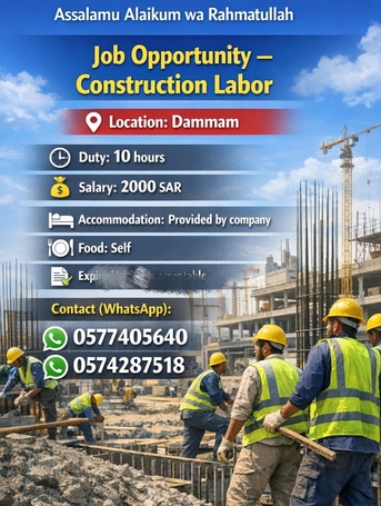 Riyadh, Jobs, Construction Labour