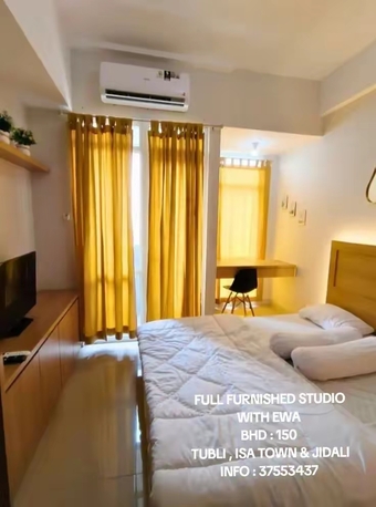 Tubli, Apartments, Flats, Houses & Villas, BHD 140/month,  1 BR,  STUDIO FULL FURNISHED WITH EWA