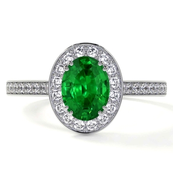 New York, Jewelry, USD 1939,  Classic 0.82cttw Lab Grown Emerald Engagement Ring From GemsNY