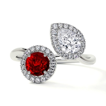 New York, Jewelry, USD 2524,  Ruby Rings For Women Toi Et Moi Halo Design &ndash; Shop Now