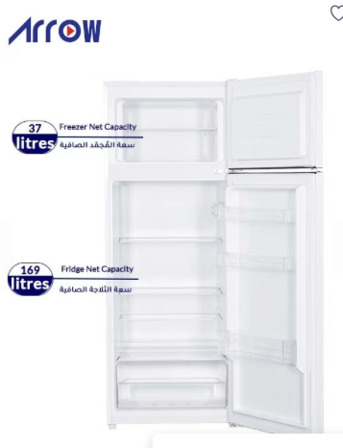 Dammam, Electronics, SAR 500,  205 Liters Double Door Refrigerator, 7.4 Cubic Feet, Defrost Refrigerator, White Color, En