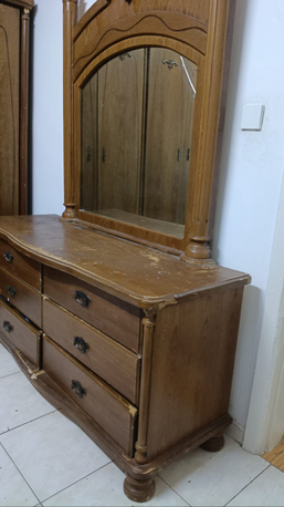 Al Murabba, Furniture, SAR 350,  Wooden Bedroom Set Bed Wardrobe Dressing Table